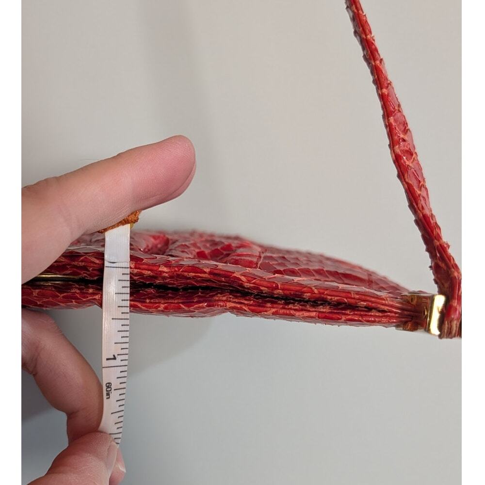 Morris Moskowitz Vintage | Genuine Reptile Crossbody Bag | Red - Picture 15 of 15